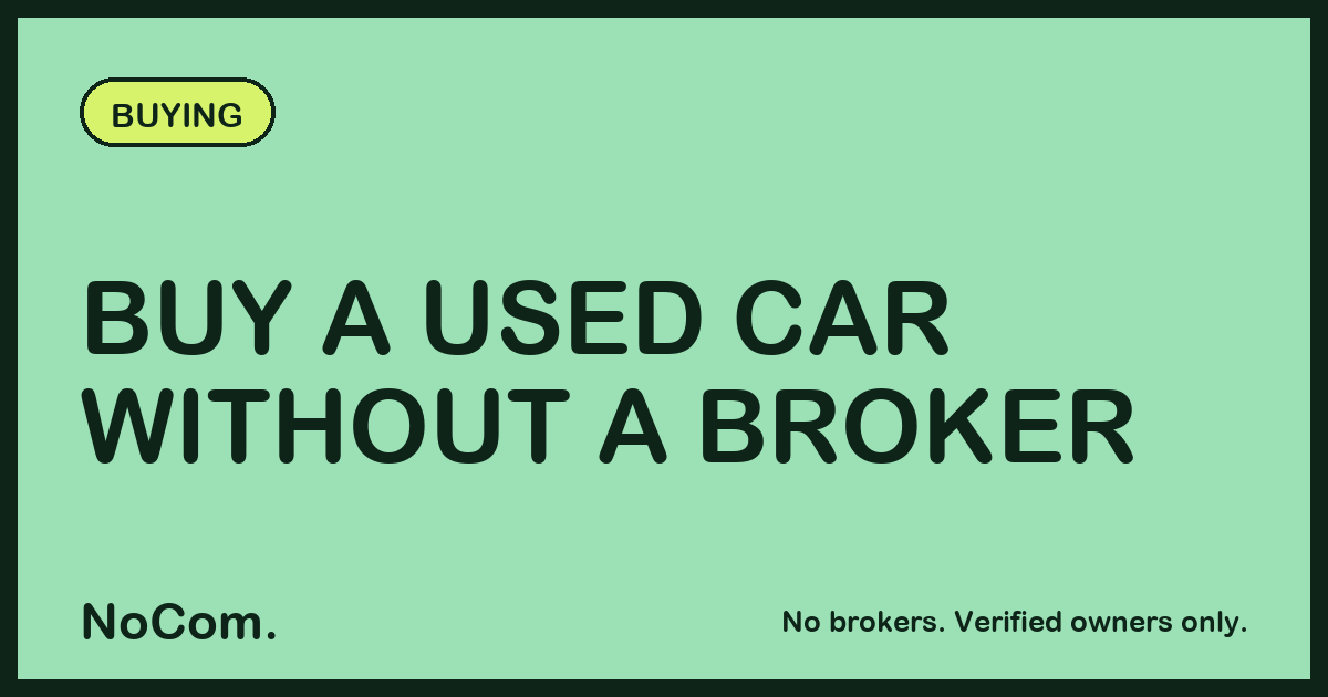 A buyer inspecting a used car with the registered owner, no agent present